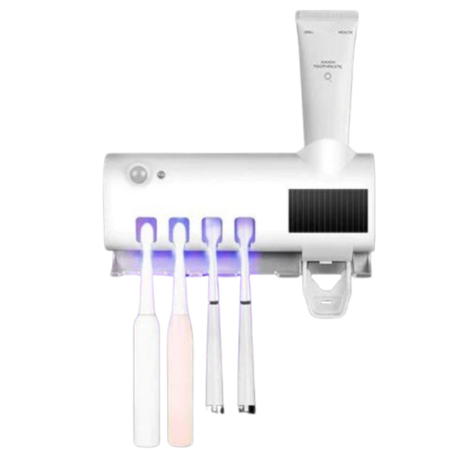 Dispensador Automático de Pasta con Esterilizador UV | Porta Cepillos USB para Baño Ordenado | Chile