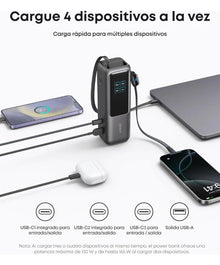 Power Bank Anker 25000mAh 100W con USB-C | Carga Rápida para Laptop, Tablet y Celular | Chile