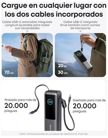Power Bank Anker 25000mAh 100W con USB-C | Carga Rápida para Laptop, Tablet y Celular | Chile