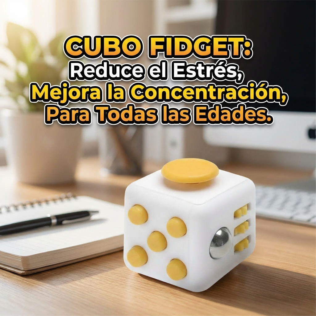 Cubo Anti-Estrés Fidget 6 en 1 - Juguete Sensorial para Ansiedad y Concentración