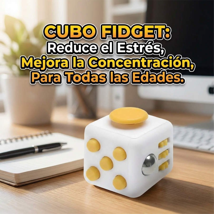 Cubo Anti-Estrés Fidget 6 en 1 - Juguete Sensorial para Ansiedad y Concentración