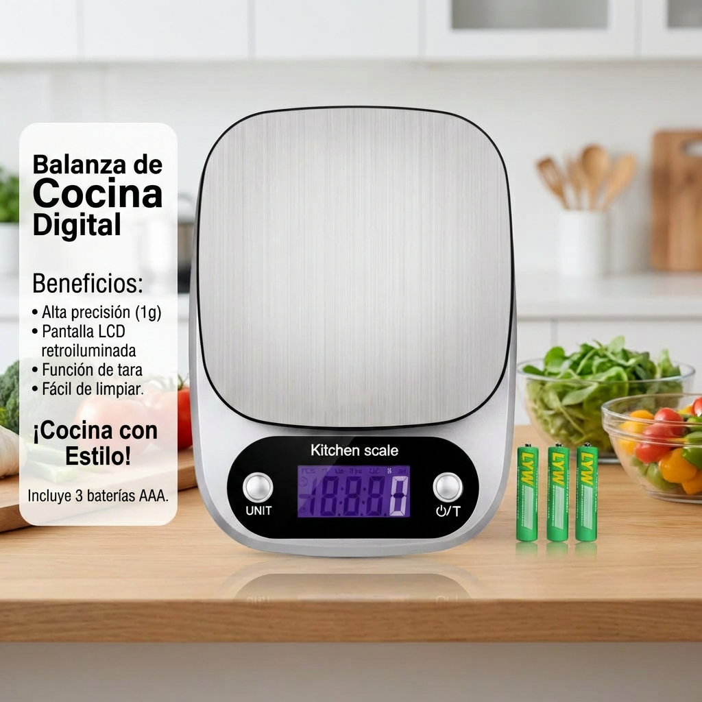 Báscula Digital de Precisión 0.1g a 5kg Portátil | Pesaje Exacto para Cocina, Joyería y Hogar | Chile