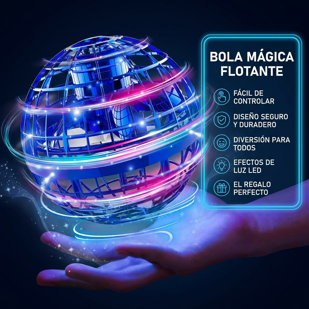 Pelota Voladora LED RGB Recargable USB | Diversión Luminosa para Niños y Juegos en Casa | Chile