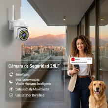 Cámara de Seguridad Exterior WiFi 3MP PTZ 360° | Vigilancia con Visión Nocturna Color para Exterior | Chile