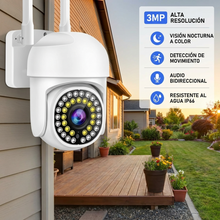 Cámara de Seguridad Exterior WiFi 3MP PTZ 360° | Vigilancia con Visión Nocturna Color para Exterior | Chile