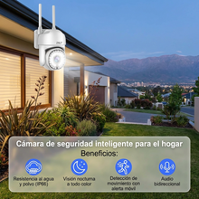 Cámara de Seguridad Exterior WiFi 3MP PTZ 360° | Vigilancia con Visión Nocturna Color para Exterior | Chile