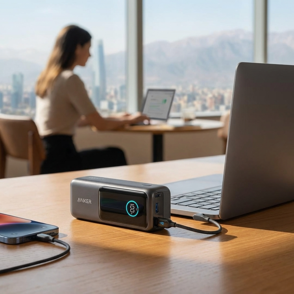 Power Bank Anker 25000mAh 100W con USB-C | Carga Rápida para Laptop, Tablet y Celular | Chile