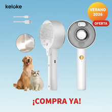 Cepillo de Vapor 4 en 1 para Perros y Gatos | Desenreda, Masajea y Ayuda a Retirar Pelo Suelto | Chile