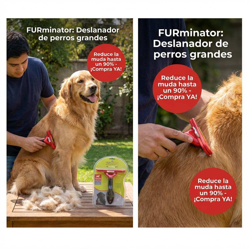 Cepillo Deslanador para Perros Grandes | Ayuda a Reducir Pelo Suelto y Muda | Chile