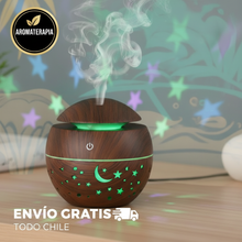 Difusor Humidificador Estrella-Luna con Luz LED – Aromaterapia, USB, Ideal para Dormitorios y Niños