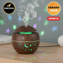 Difusor Humidificador Estrella-Luna con Luz LED – Aromaterapia, USB, Ideal para Dormitorios y Niños