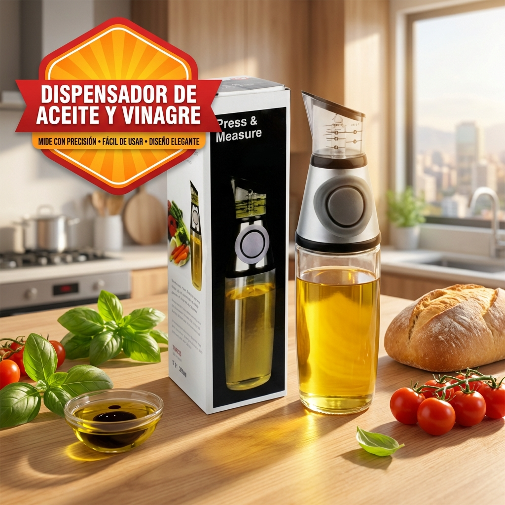 Dispensador de Aceite con Medidor 500ml Antigoteo | Control Preciso para Cocina Saludable | Chile