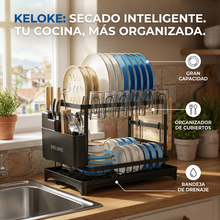 Secaplatos Escurridor de Loza 2 Niveles Negro | Organización y Secado para Cocina | Chile