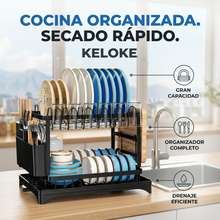 Secaplatos Escurridor de Loza 2 Niveles Negro | Organización y Secado para Cocina | Chile