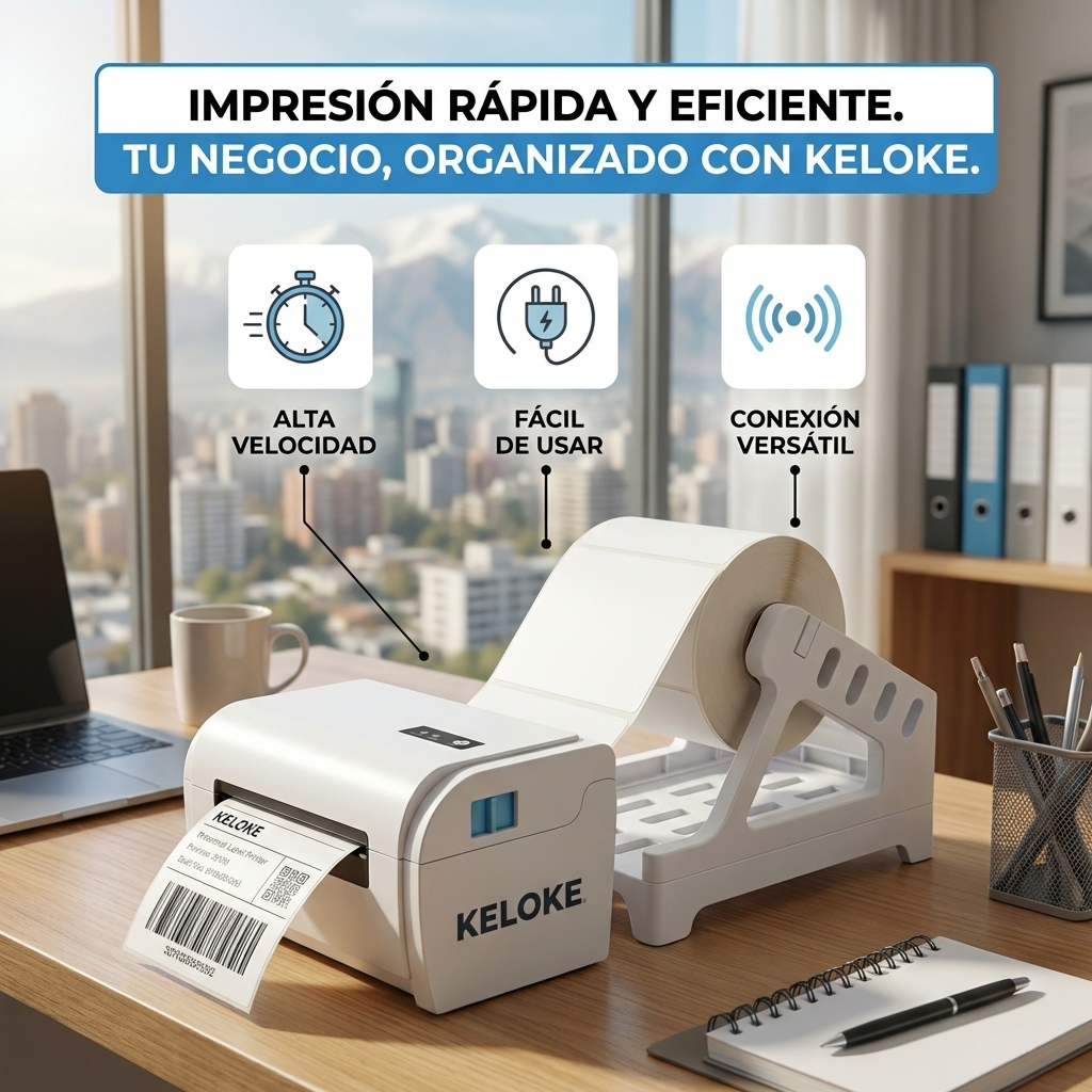 Impresora Térmica Portátil Bluetooth para Etiquetas 110mm | Impresión Rápida para Emprendedores | Chile