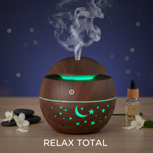 Difusor Humidificador Estrella-Luna con Luz LED – Aromaterapia, USB, Ideal para Dormitorios y Niños