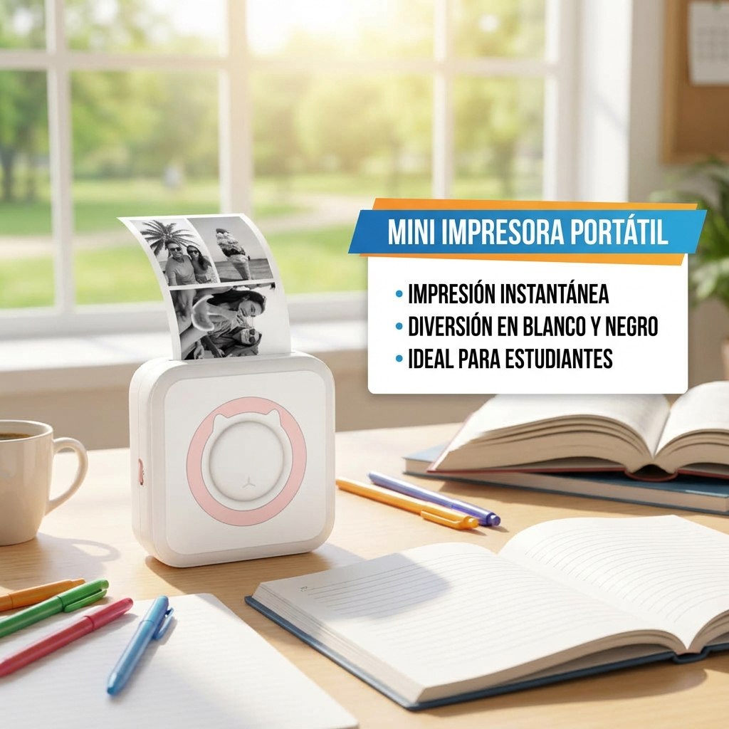 Impresora Térmica Portátil Bluetooth para Etiquetas | Impresión Sin Tinta para Negocio y Emprendimiento | Chile