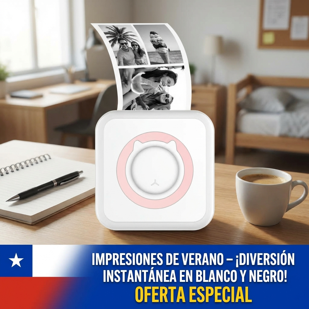 Impresora Térmica Portátil Bluetooth para Etiquetas | Impresión Sin Tinta para Negocio y Emprendimiento | Chile
