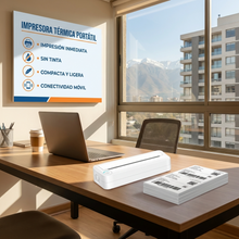 Impresora Térmica Portátil BitByte A4 Inalámbrica Recargable | Imprime sin Tinta desde Celular y Laptop | Chile