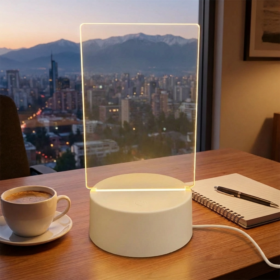 Lámpara LED con Panel de Escritura Reutilizable USB | Iluminación y Decoración para Escritorio | Chile