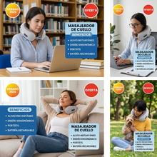Masajeador Cervical Eléctrico Recargable con Calor | Alivio y Relajación para Cuello en Casa y Oficina | Chile