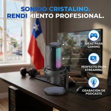 Micrófono Gamer Yanmai GM7 USB con RGB | Audio Claro para Streaming, Gaming y Contenido | Chile