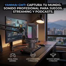 Micrófono Gamer Yanmai GM7 USB con RGB | Audio Claro para Streaming, Gaming y Contenido | Chile