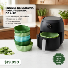 Pack 6 Moldes de Silicona para Air Fryer | Accesorios Reutilizables para Cocina Práctica | Chile