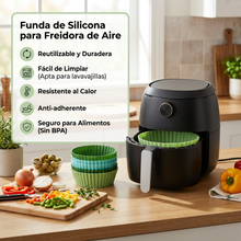 Pack 6 Moldes de Silicona para Air Fryer | Accesorios Reutilizables para Cocina Práctica | Chile