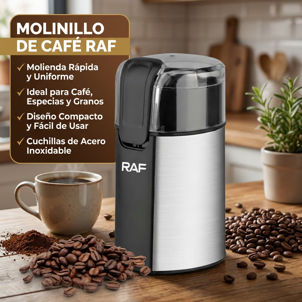 Molinillo Eléctrico RAF R-7130 150W | Café y Especias con Molienda Práctica en Casa | Chile