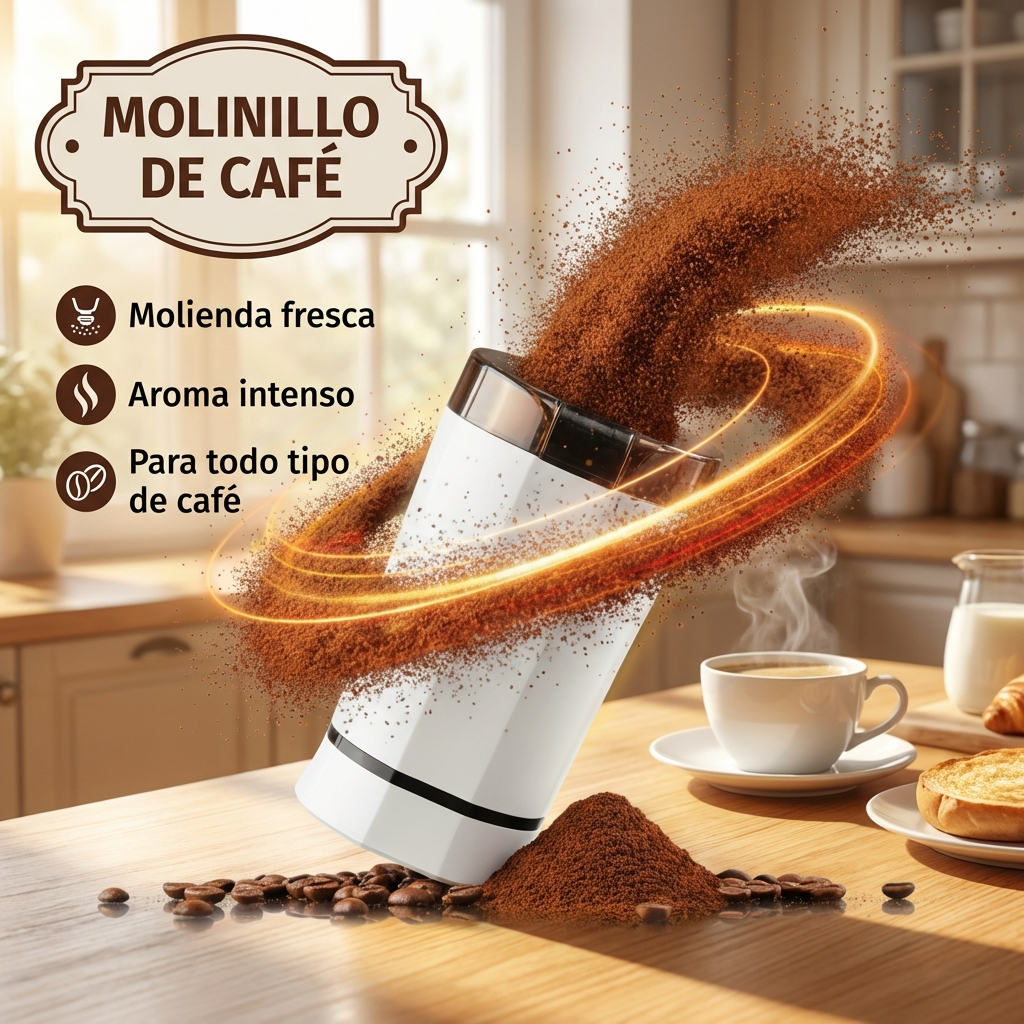 Molinillo Eléctrico de Café 150W de Acero Inoxidable | Molienda Práctica para Café y Especias | Chile