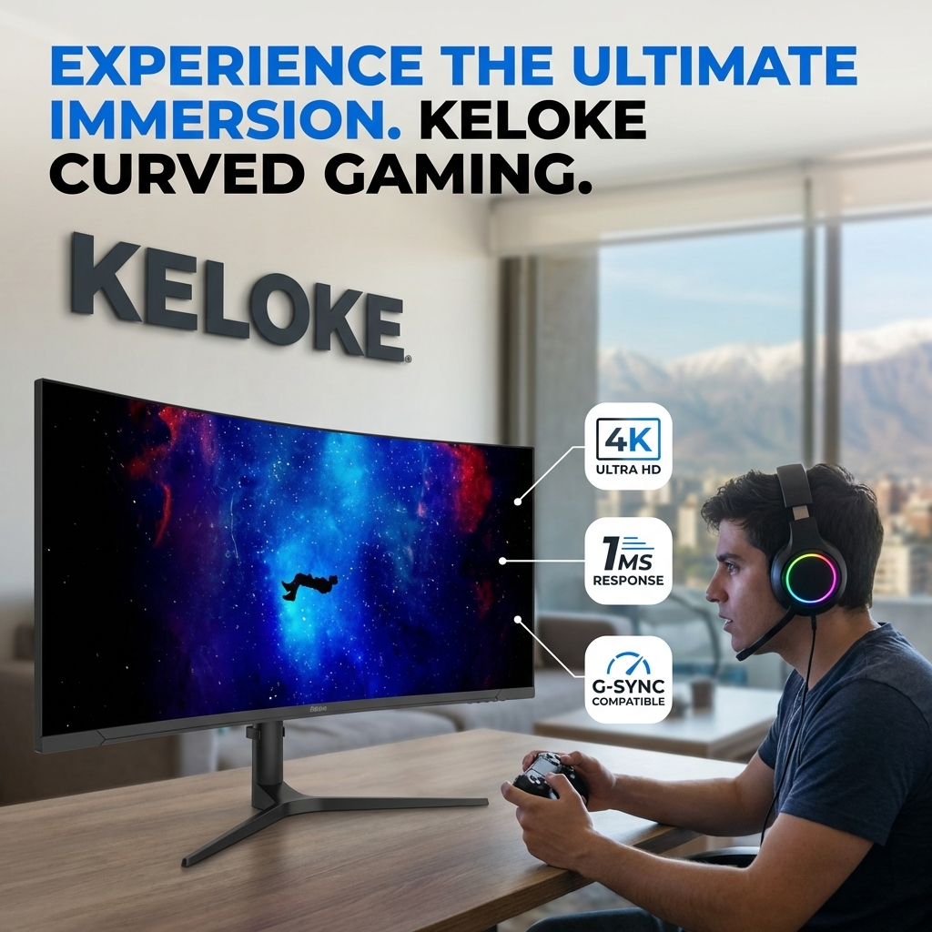 Monitor Gamer Kolke 34 Pulgadas Curvo 180Hz | Inmersión Ultrawide para Gaming y Trabajo | Chile