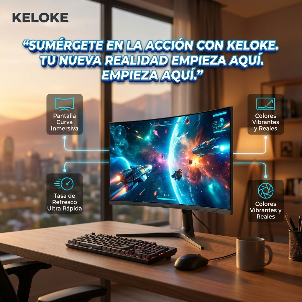 Monitor Gamer Kolke 34 Pulgadas Curvo 180Hz | Inmersión Ultrawide para Gaming y Trabajo | Chile