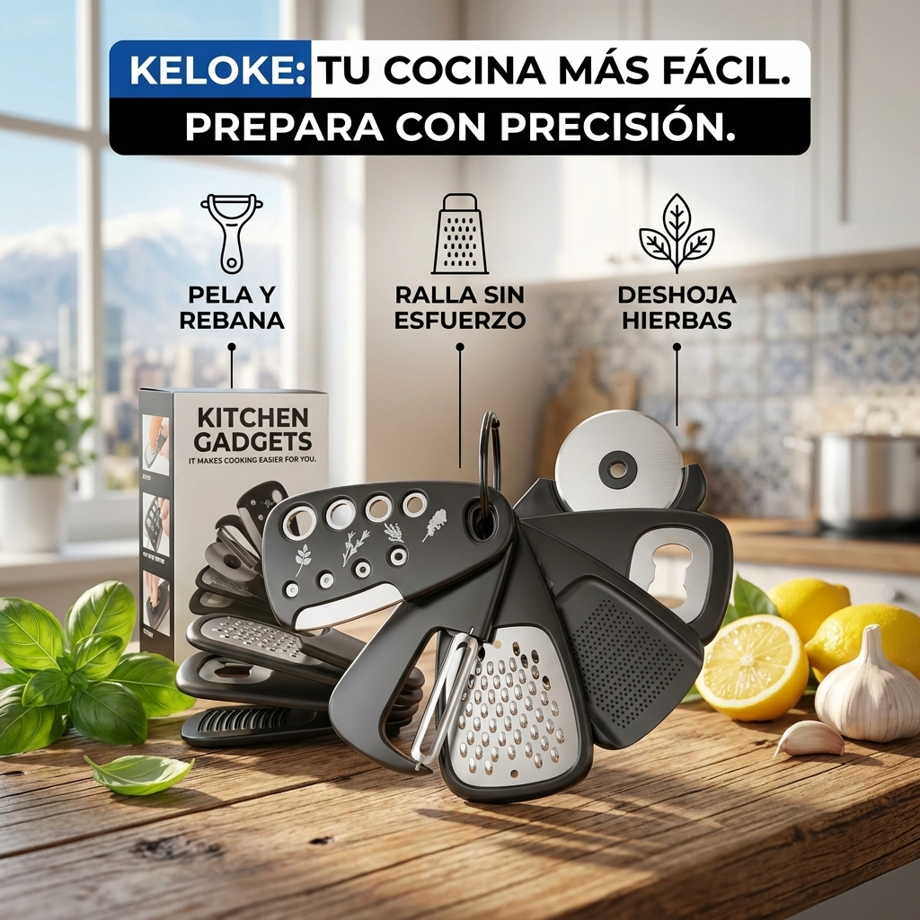 Set de Gadgets de Cocina 6 en 1 de Acero Inoxidable | Preparación Práctica para Cocina Diaria | Chile