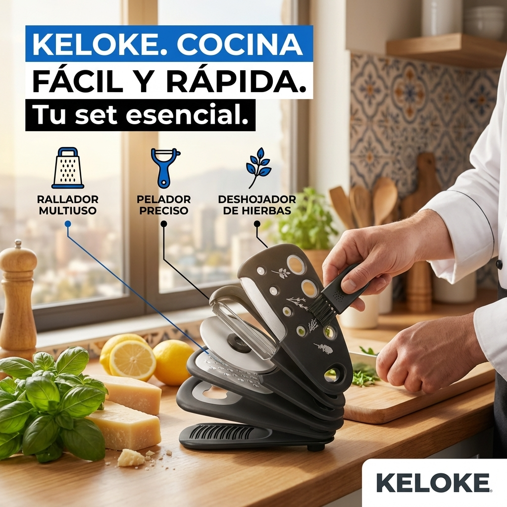 Set de Gadgets de Cocina 6 en 1 de Acero Inoxidable | Preparación Práctica para Cocina Diaria | Chile