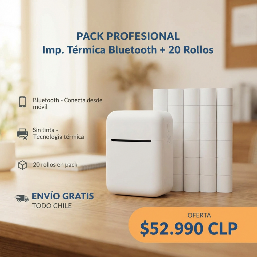PACK PRO DE IMPRESIÓN TERMICA + 20 ROLLOS PAPEL ADHESIVO- EMPRENDEDORES | KELOKE EDITION