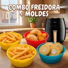 Combo Freidora de Aire 5L + Moldes de Silicona Antiadherentes | Cocina Saludable y Práctica para Hogar | Chile