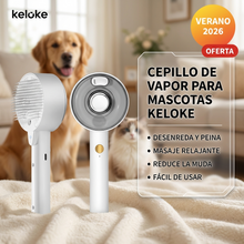 Cepillo de Vapor 4 en 1 para Perros y Gatos | Desenreda, Masajea y Ayuda a Retirar Pelo Suelto | Chile