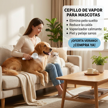 Cepillo de Vapor 4 en 1 para Perros y Gatos | Desenreda, Masajea y Ayuda a Retirar Pelo Suelto | Chile