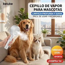 Cepillo de Vapor 4 en 1 para Perros y Gatos | Desenreda, Masajea y Ayuda a Retirar Pelo Suelto | Chile