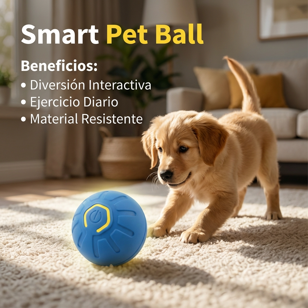Pelota Inteligente para Mascotas con Luces LED | Juego Interactivo Recargable para Perros y Gatos | Chile