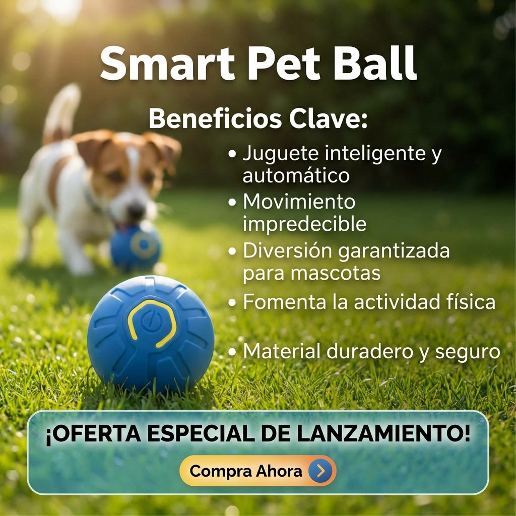 Pelota Inteligente para Mascotas con Luces LED | Juego Interactivo Recargable para Perros y Gatos | Chile