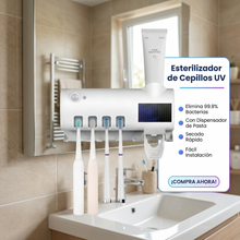 Dispensador Automático de Pasta con Esterilizador UV | Porta Cepillos USB para Baño Ordenado | Chile