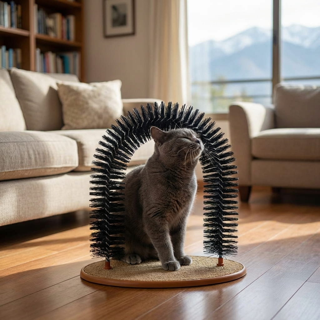 Rascador con Arco de Masaje para Gatos | Cepillado y Diversión para Mascotas en Casa | Chile