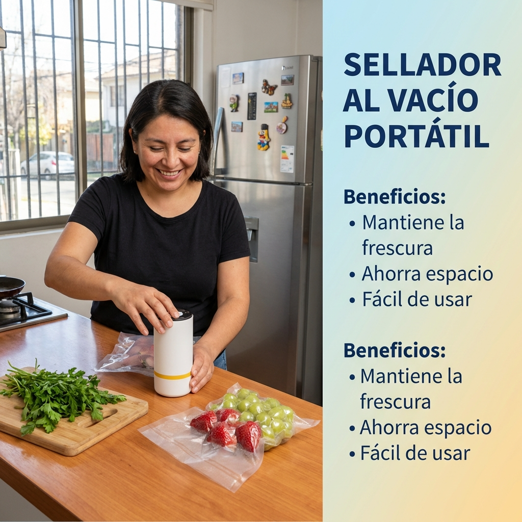 Sellador al Vacío Automático 100W | Conservación Hermética para Alimentos en Cocina | Chile