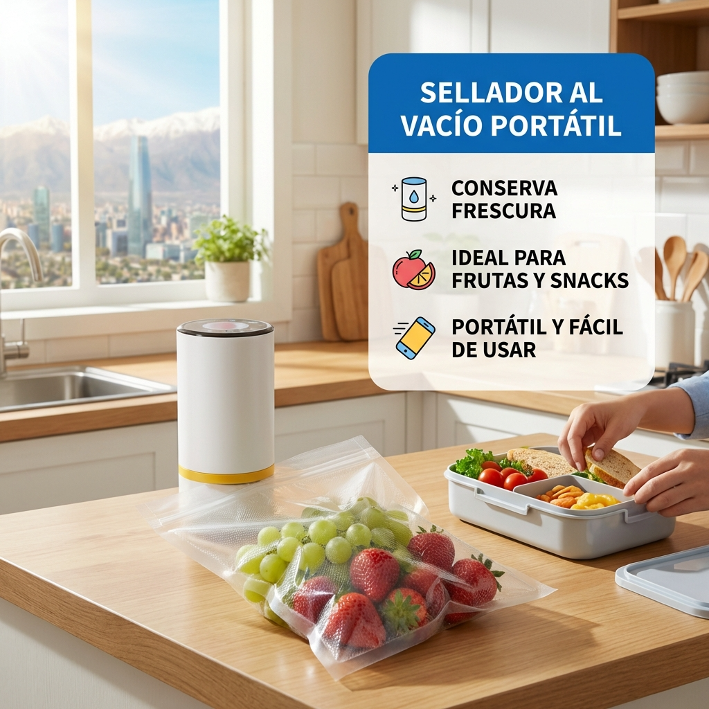 Sellador al Vacío Automático 100W | Conservación Hermética para Alimentos en Cocina | Chile