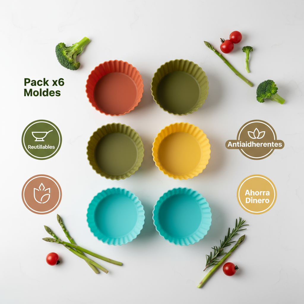 Set completo de 6 moldes de silicona para airfryer