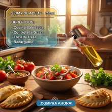 Dispensador de Aceite en Spray 200ml de Vidrio | Cocina Saludable para Freidora de Aire y Ensaladas | Chile