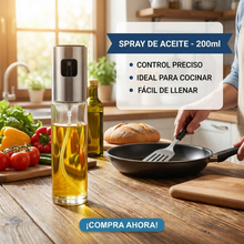 Dispensador de Aceite en Spray 200ml de Vidrio | Cocina Saludable para Freidora de Aire y Ensaladas | Chile