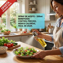 Dispensador de Aceite en Spray 200ml de Vidrio | Cocina Saludable para Freidora de Aire y Ensaladas | Chile